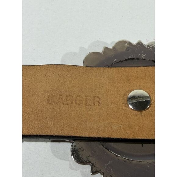 Cowboy Decor Western Concho Belt Leather Metal Cowgirl Rodeo Size 34 Womens main image 4